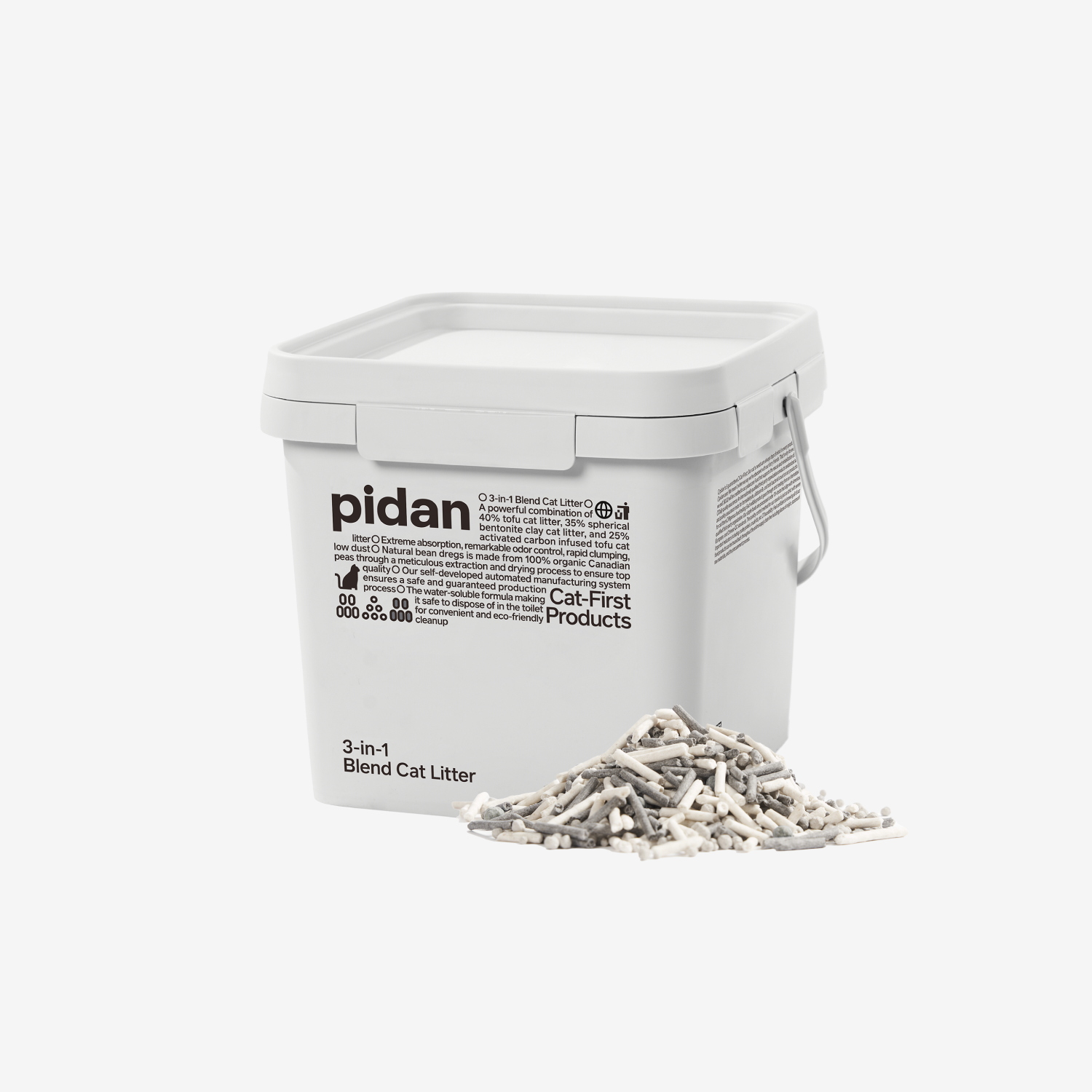 PIDAN 3-in-1 Blend Cat Litter (Tofu, Spherical Bentonite Clay,  Activated Carbon Infused Tofu)